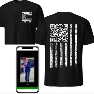YMCA Troll 45-47 T-Shirt – Funny Trump QR Code Tee with 2-sided American Flag design, Unisex cotton top, perfect