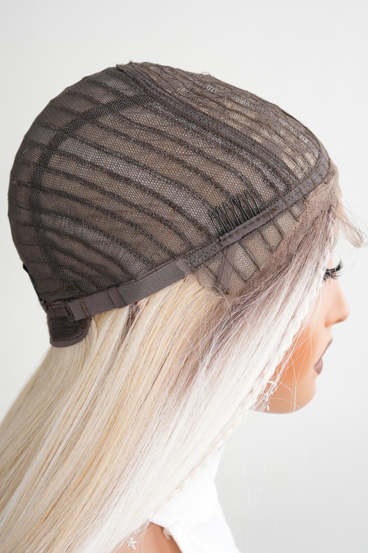 Noble 30 Inch Ash Blonde Ombre Straight Wig with Braids & Star Charms