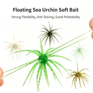 For Casual Anglers and Beginner Fishermen Floating Sea Urchin Soft Lure TPE Soft Bait Worm Lure for Sea Fishing Black Pit and Wild Fishing