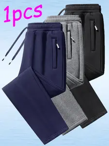 Men's Quick-Dry Running Training Pants, Breathable Fashion Casual Sports Long Pants, Comfortable Spring & Fall Workout Trousers, Breathable Activewear Bottoms