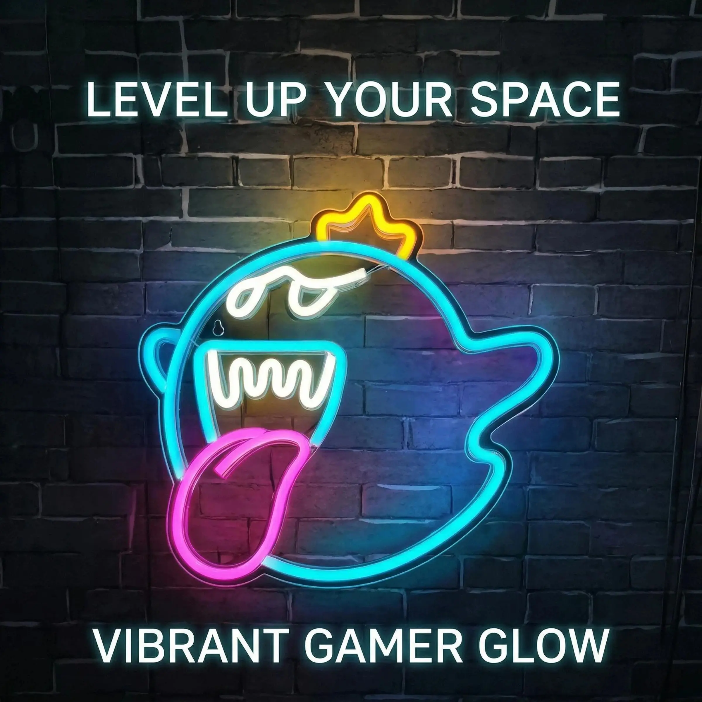 Neon Ghost LED Light, Decorative Lights, Led Decoration, Adjustable Switch, Perfect for Kids' Playroom, Men's Space, Birthday, Halloween Decor, Christmas Gift, Decorative Lighting