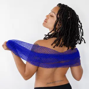 African Exfoliating Net Sponge - Knot-Resistant, Waterproof Bath Sponge, Authentic Ethically Sourced from Nigeria for Sensitive Skin