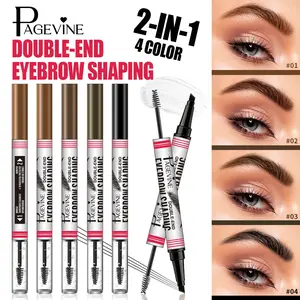 Easy-to-Use 4-Fork Eyebrow Pen for Beginners, Waterproof Long-Lasting Brow Makeup with Setting Gel, Natural Hair-Like Brows for Daily & Travel tiktokshopspringglowup