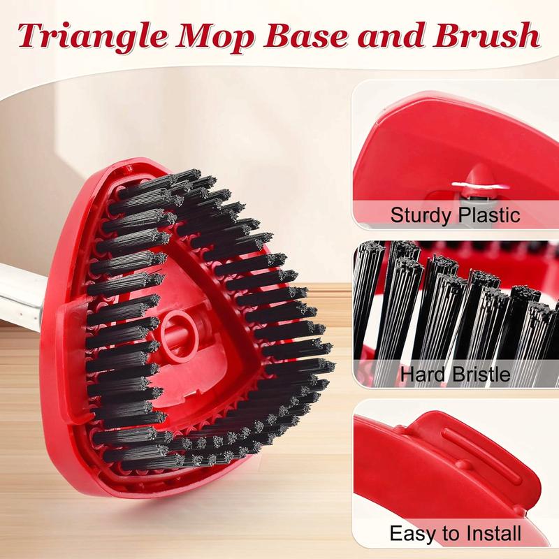 Replacements Spin Mop Combo – 2 Microfiber Heads + Scrubber Brush & Triangle Base for O‑Cedar RinseClean 2‑Tank (Mop Handle Included)