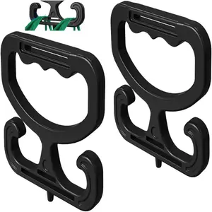 2 Pack Grocery Bag Carrier Handle, Holds 100lbs, Heavy Duty Carry Handle, Comfortable Grip to Carry Bags, Buckets, Shopper Accessories (Black)