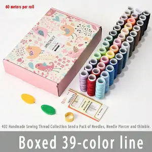 Boxed Home Sewing Kit, Sewing Supplies Crafts, with 24/39 Colors of Threads, Vibrant Polyester Threads, Ideal for Hand and Machine Sewing, Perfect for Beginners and Enthusiasts