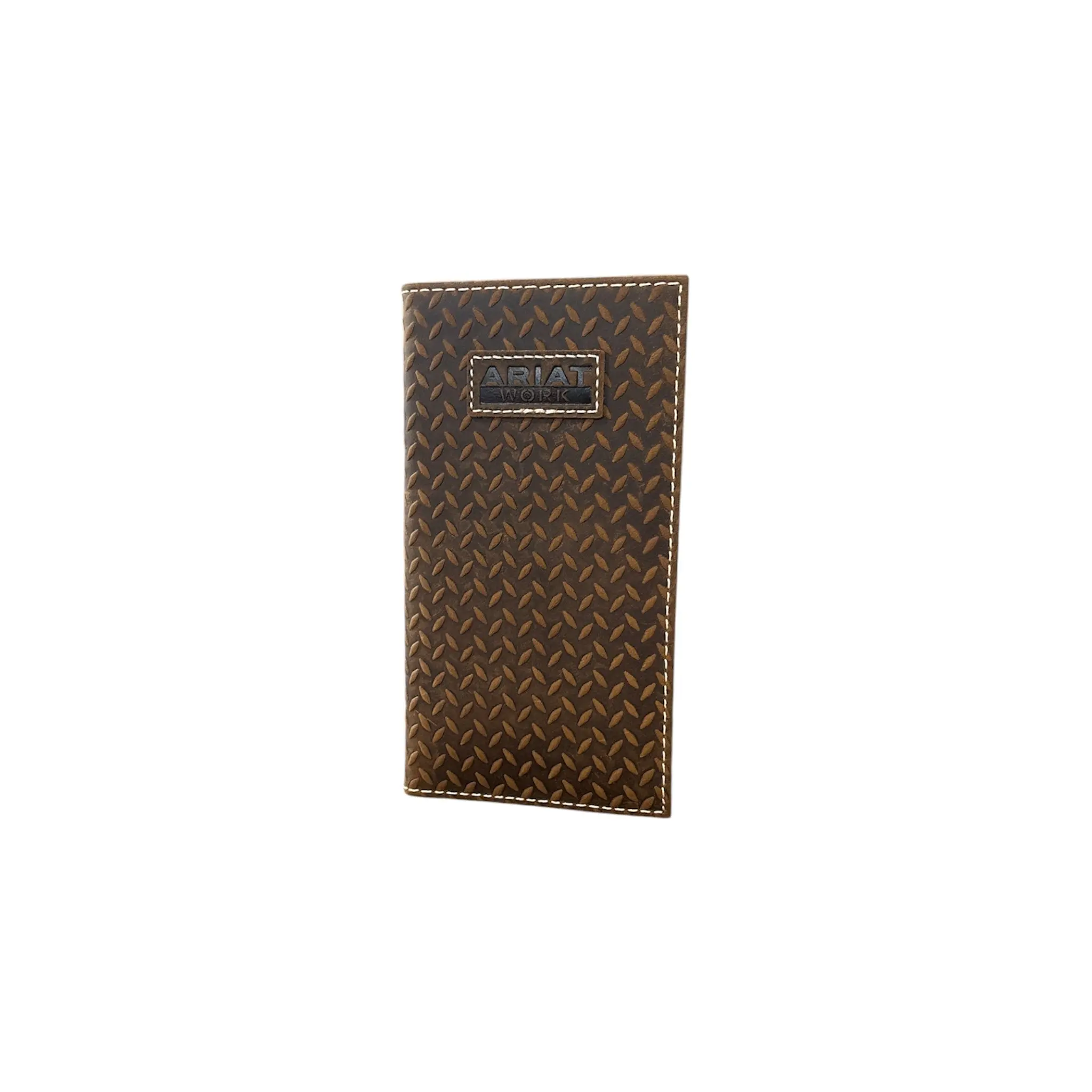 Ariat Men's Traditional Western Leather Rodeo Work Wallet - Diamond-Plated Embossing, Mens Wallet for Luggage & Bags, Diamond-Plated Men's Wallets