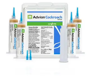 Advion Cockroach Gel Bait, 4 Tubes x 30-Grams, 1 Plunger and 2 Tips, German Roach Insect Pest Control, Indoor and Outdoor Use, Roach Killer Gel for American, German and Other Major Cockroach Species
