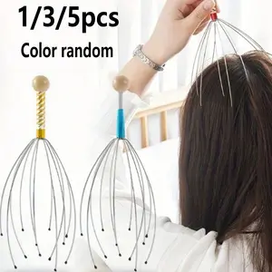 Octopus Head Massager, Scalp Scratcher Tool, Acupressure Lice Remover, Relief for Itchy Skin, Choose 1/3/5 Pieces