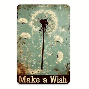 Inspirational Dandelion Metal Tin Sign Vintage Iron Wall Art Floral Decor for Home Garden Cafe Gym Garage and Outdoor Spaces 8x12 Inches
