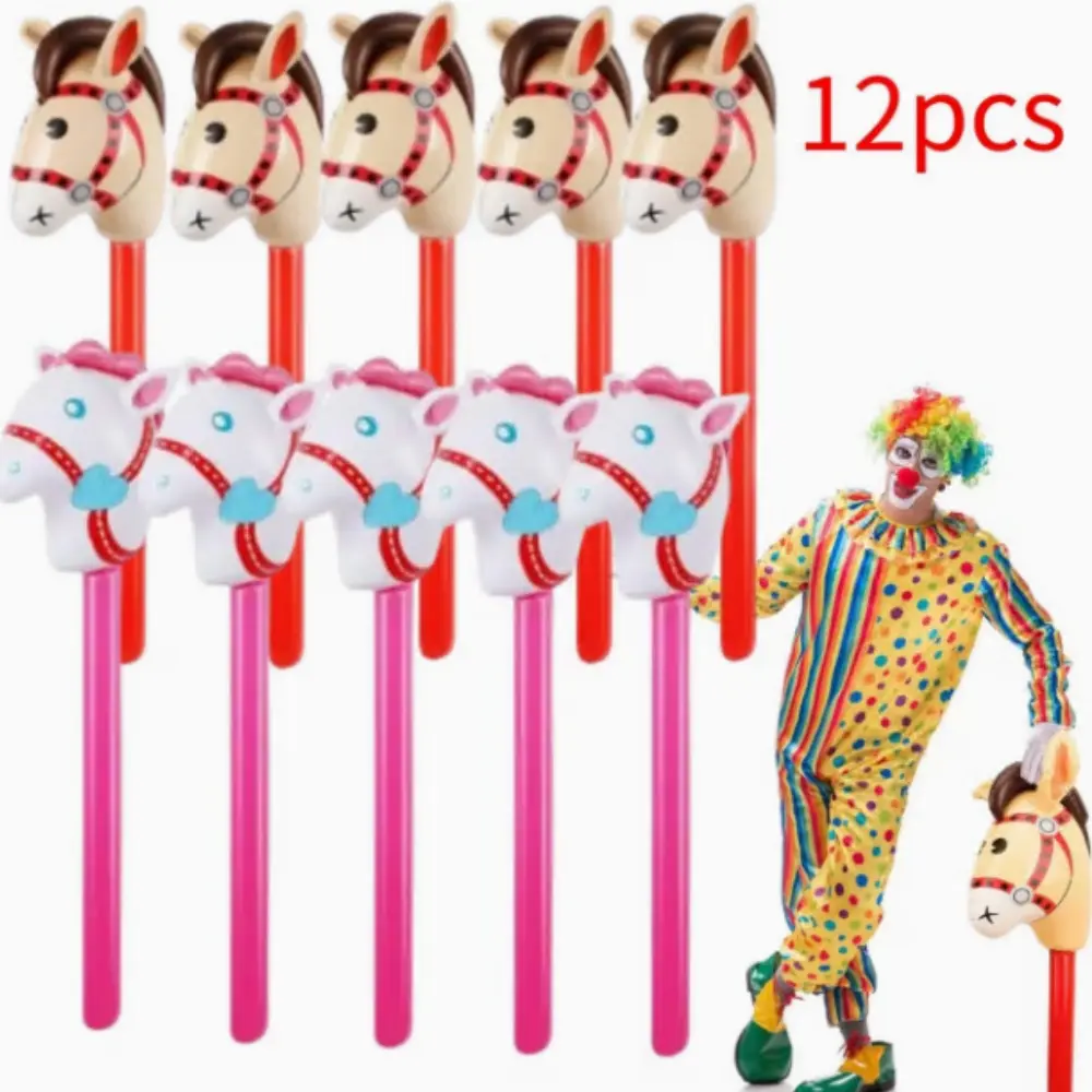 12-Pack Inflatable Horse Head Balloon Sticks with Expressive Eyes, Expressive Mouth, Sports & Outdoor Accessories, Ideal for Western-Themed Parties, Photo Props, Holiday Decorations beach essentials