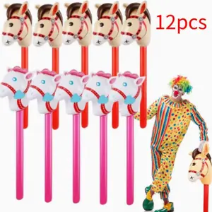 12-Pack Inflatable Horse Head Balloon Sticks with Expressive Eyes, Expressive Mouth, Sports & Outdoor Accessories, Ideal for Western-Themed Parties, Photo Props, Holiday Decorations beach essentials