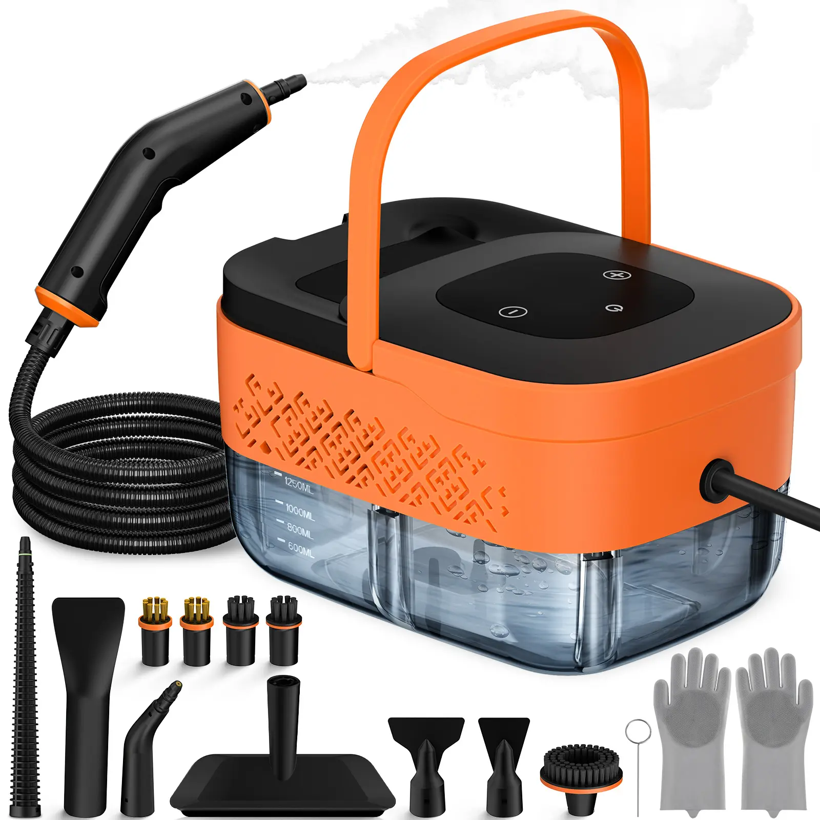 【Deal】Handheld Portable Steam Cleaner for Home with 16pcs Accessories, 6 Adjustable Levels, 15s Fast Heat-Up, 1500W Power – Ideal for Tile, Grout, Car Detailing | Summer Sale
