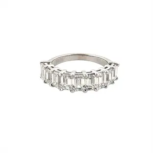 14K Gold Lab Grown Emerald Cut Diamond Band