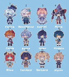 Genshin Impact - Acrylic Keychains (All characters 4 !)