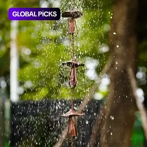 pc Vintage Iron Mushroom Rain Chain, Decorative - Rustic Iron Wind Chime with Mushroom Pendants, No Electricity Needed, Perfect for Garden & Patio Decor, Spring & Summer Outdoor Decoration, Natural Aesthetic, Durable Rain Chains #GLOBAL PICKS