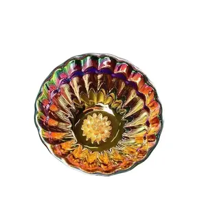 Handmade Jianzhan High-Temperature Firing, Colorful Kiln-Change Gilded Lotus Tea Cup, Traditional Chinese Culture Teaware