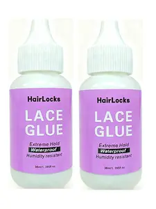 2 Bottle Combo Wig Glue Adhesive, Hair Extensions, Lace Front Use, All Seasons Suitable, Ca Prop 65 Compliant
