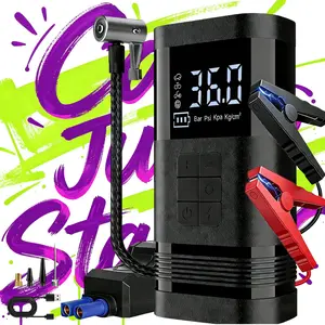 Portable Car Jump Starter with Air Compressor, Designed for Car Batteries, Flashlight with Three Modes, Digital Display, USB Power Bank, 7.5gal Gasoline/Diesel Engines, High-temperature Environments,FathersDayGift