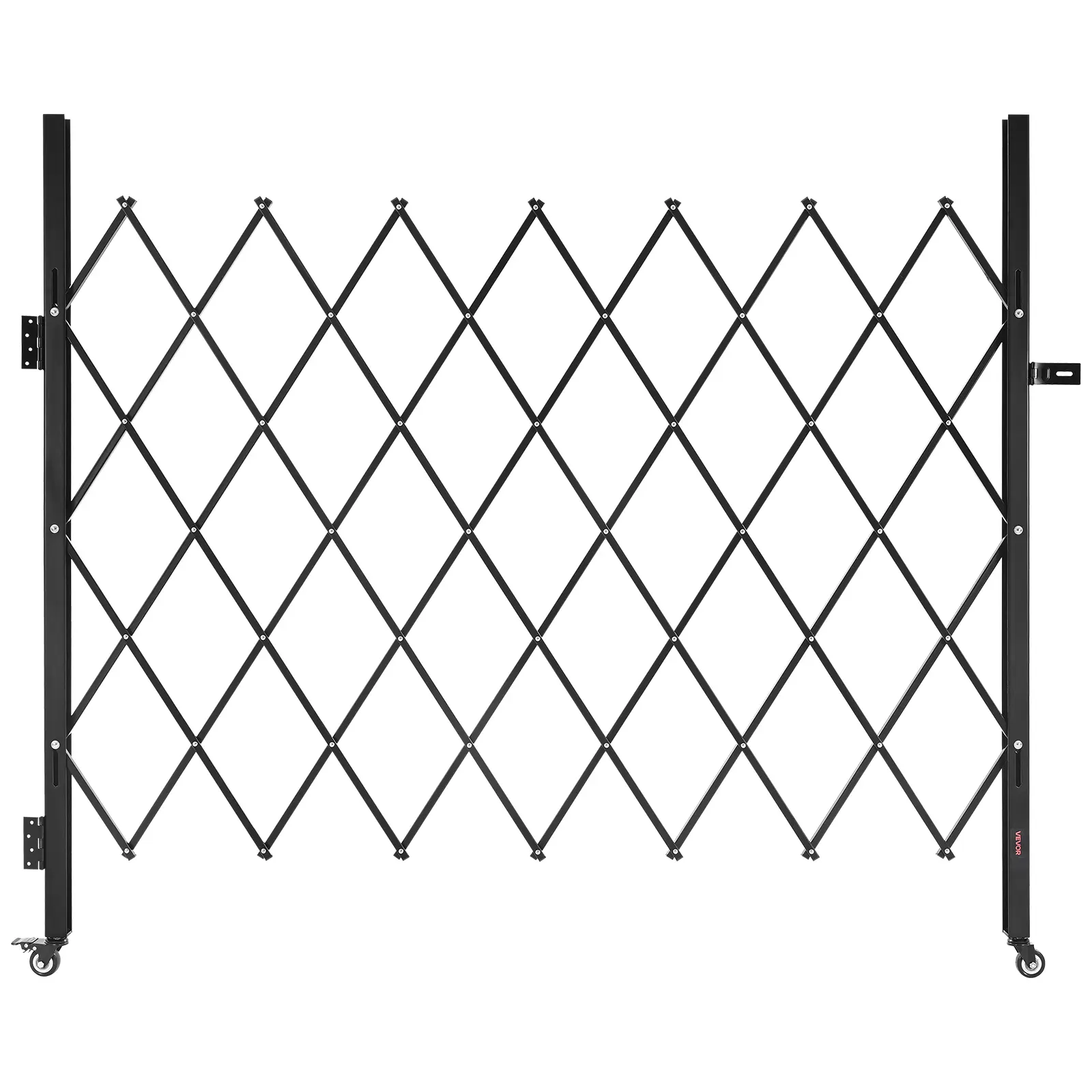 【SummerFinds】VEVOR Single Folding Security Gate, Lockable Scissor Gate with 360° Swivel Casters, Outdoor Barricade Steel Retractable Gates, for Entry Security, Garage, Warehouse & Pool, 70.87 x 63.39 in (W x H)