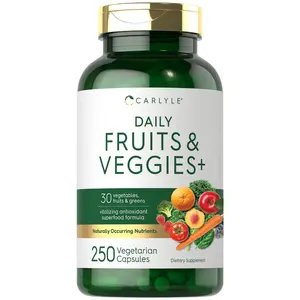 Carlyle Fruits and Veggies Supplement | 250 Capsules | Made With 30 Fruits and Vegetables | Vegetarian, Non-GMO, Gluten Free Superfood Formula