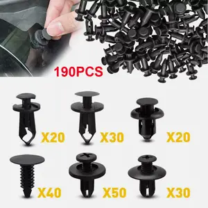 190PCS Car Clips for Hole Plastic Rivets Retainer Fender Push Pin Fastener Bumper-a total of 6 sizes