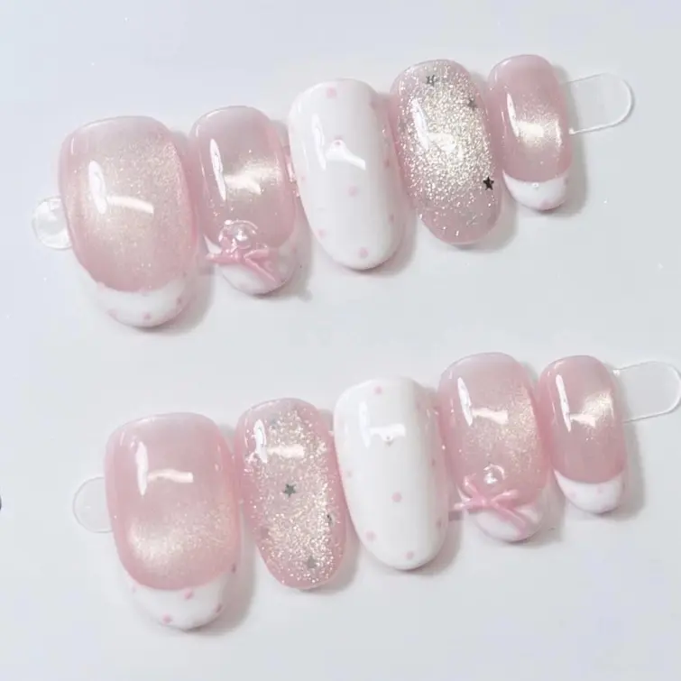 Cat Eye Short Nails Collection, Handmade Press On Nails, Magnetic Moonlight Cat Eye Gel Fake Nails, Reusable Short Nail Art, Minimalist Daily Style