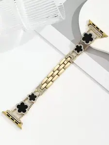 Lucky Clover Watch Band, Copper Alloy Diamond Strap, Flower Metal Brace, Smart Watch Accessories, Compatible with Apple Watch 38/40/41/42/44/45/46/49mm, suitable for Apple Watch Series Ultra3/2/1/Se/10/9/8/7/6/5/4/3/2/1, Suitable for everyday wear/Gifts