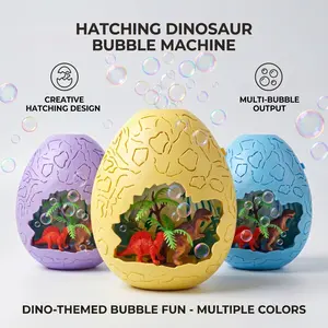Hatching Dinosaur Egg Bubble Maker Set, Cute Dino Bubble Machine Toy for Kids, Continuous Bubble Blower for Garden, Park, Beach & Party Fun