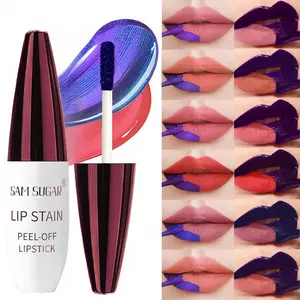 6 Colors Metallic Blue Peel-Off Lipstick - Smudge-Proof Matte Formula, Waterproof Long-Lasting Lip Stain Cosmetic for Halloween Makeup & Christmas Gifts, Hypoallergenic, Gentle Peel Off Lip Color for Music Festivals/Parties/Daily Wear