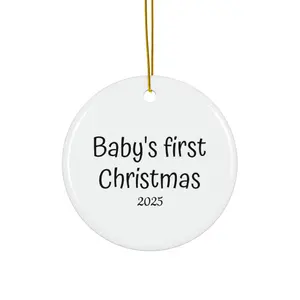 Ceramic Christmas Ornament, Personalized Keepsake for Baby's First Holiday, Cute Gift Idea for New Parents, Holiday Decor, Family [...]