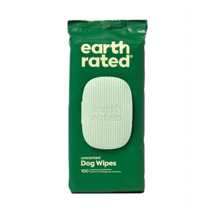 Earth Rated Dog Grooming Wipes 100ct - Unscented, 100 Pieces per Pack