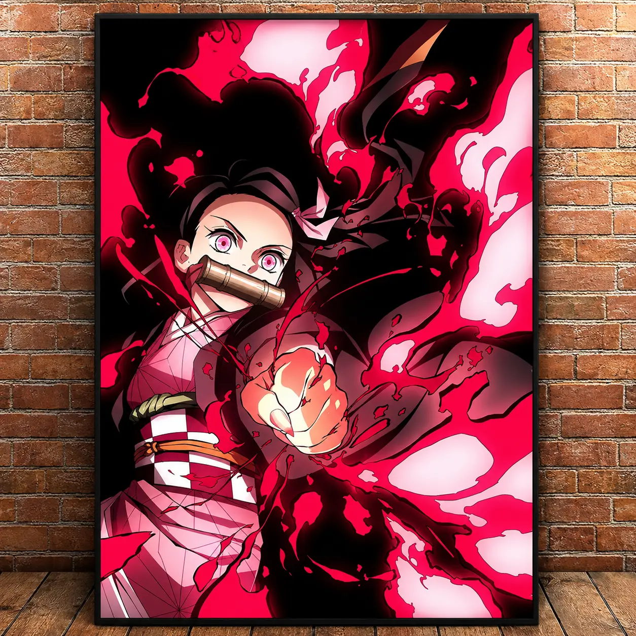 Demon Slayer Nezuko & Tanjiro Wall Art Poster, Multiple Designs Available, Anime Room Decor Print, Bedroom Living Room Decoration Gift