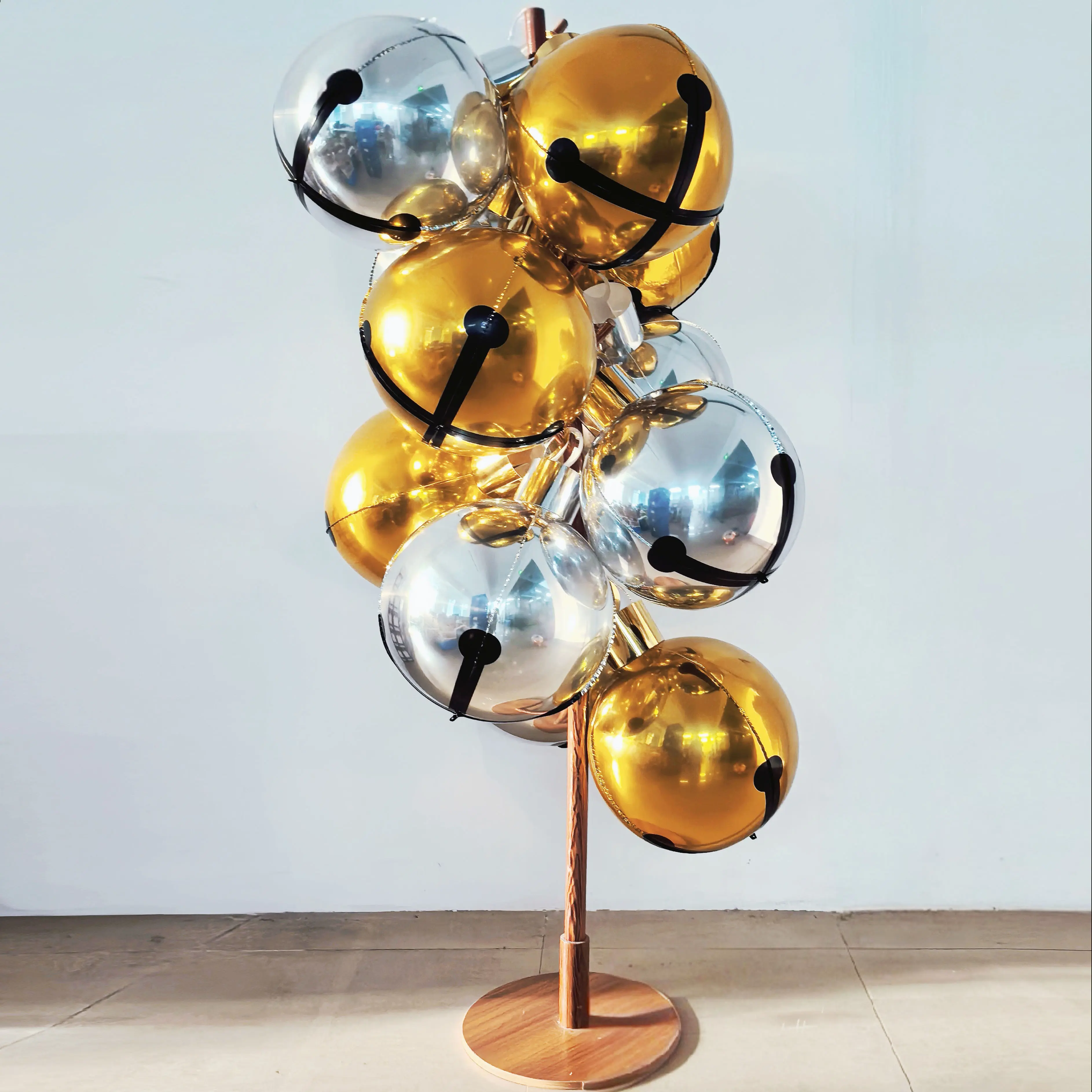 10Pack 18inch DIY Bell Ornaments Foil Balloon for Hanging Display