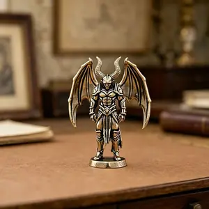 Brass Large Demon Bat King Statue, Decor Figurine, Winged Desktop Decor, Unique Ornament for Office/living Room, Indoor/outdoor Use, Perfect Gift