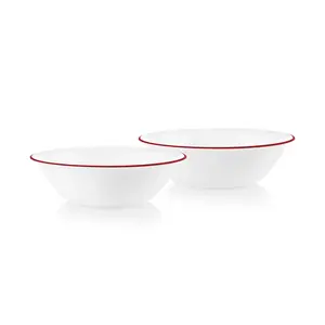 Corelle® Radiant Red Banded 1-quart Serving Bowls, 2-pack