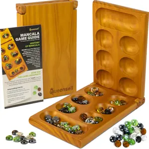 Mancala Board Game with Magnetic Lock Mancala Board Game with Magnetic Lock