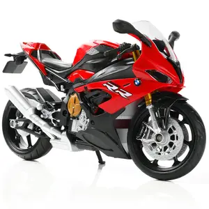 1/12 Scale S1000RR Style Superbike Die-Cast Model – Alloy Metal Racing Motorcycle with Rotating Front Wheel and Poseable Kickstand, No Assembly Collectible Moto Display Gift for Adults Red