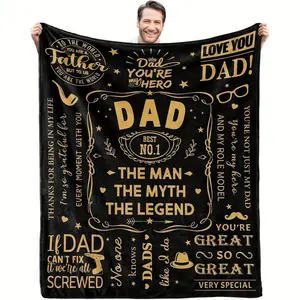 60X80 Inches 900G Gift for Dad, Christmas and Birthday Gift, Gift from Son, Gift for Dad Who Doesn't Need Anything, New Dad, Best Dad Gift, Dad's Blanket 1