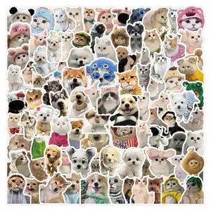 200/100PCS Funny Cute Pets Puppy Kitten Stickers For Luggage Phone Case Laptop Notebook Decals Kids Gift RecordingYourLife