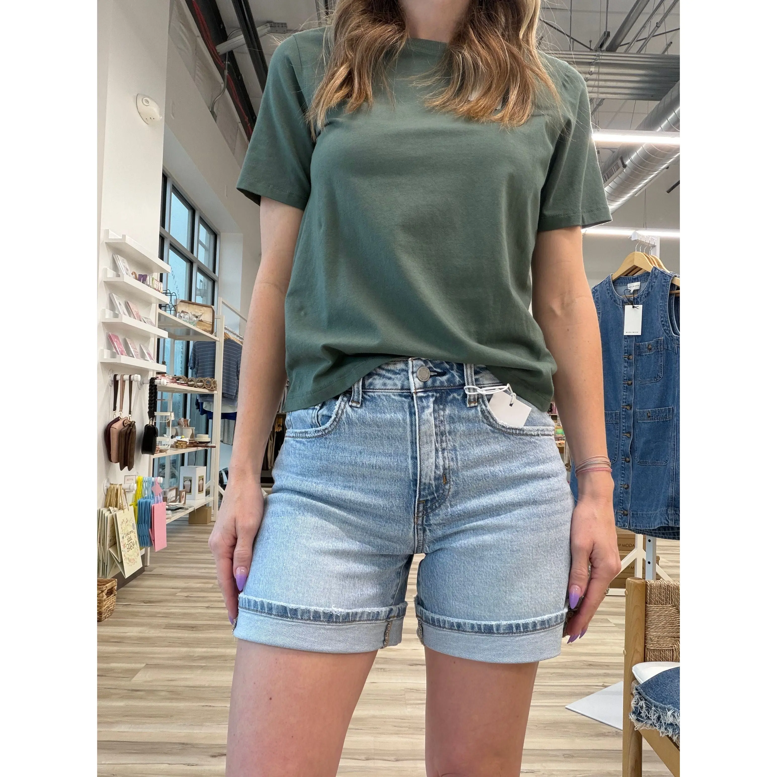 Vervet High Rise Cuffed Shorts