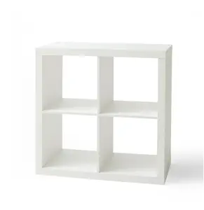 4 Cube Storage Organizer - Versatile Modular Furniture for Modern Homes - Clean Modern Aesthetic - Sturdy Construction - White Finish