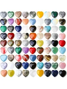 20Pcs Mixed Natural & Synthetic Crystal Heart Beads Jewelry Set 2Cm Love Charm for DIY Bracelet Necklace Making
