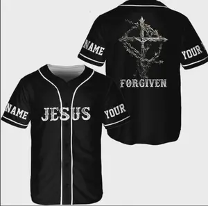 Christian Jesus Forgiven Baseball Jersey Unisex XS-5XL, Jesus Baseball Jersey, Jesus Jersey for Men