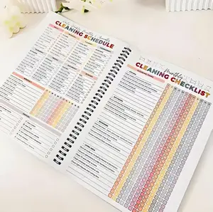 Home Cleaning  planner Organizer - Pre-Filled, Leakproof Paper, Letter Size, Spiral Bound with Hand-Drawn Icons, Chore Chart for Family, Spring Cleaning Checklist, Useful Housewarming Gift for Best Friend teacher appreciation gifts 2026