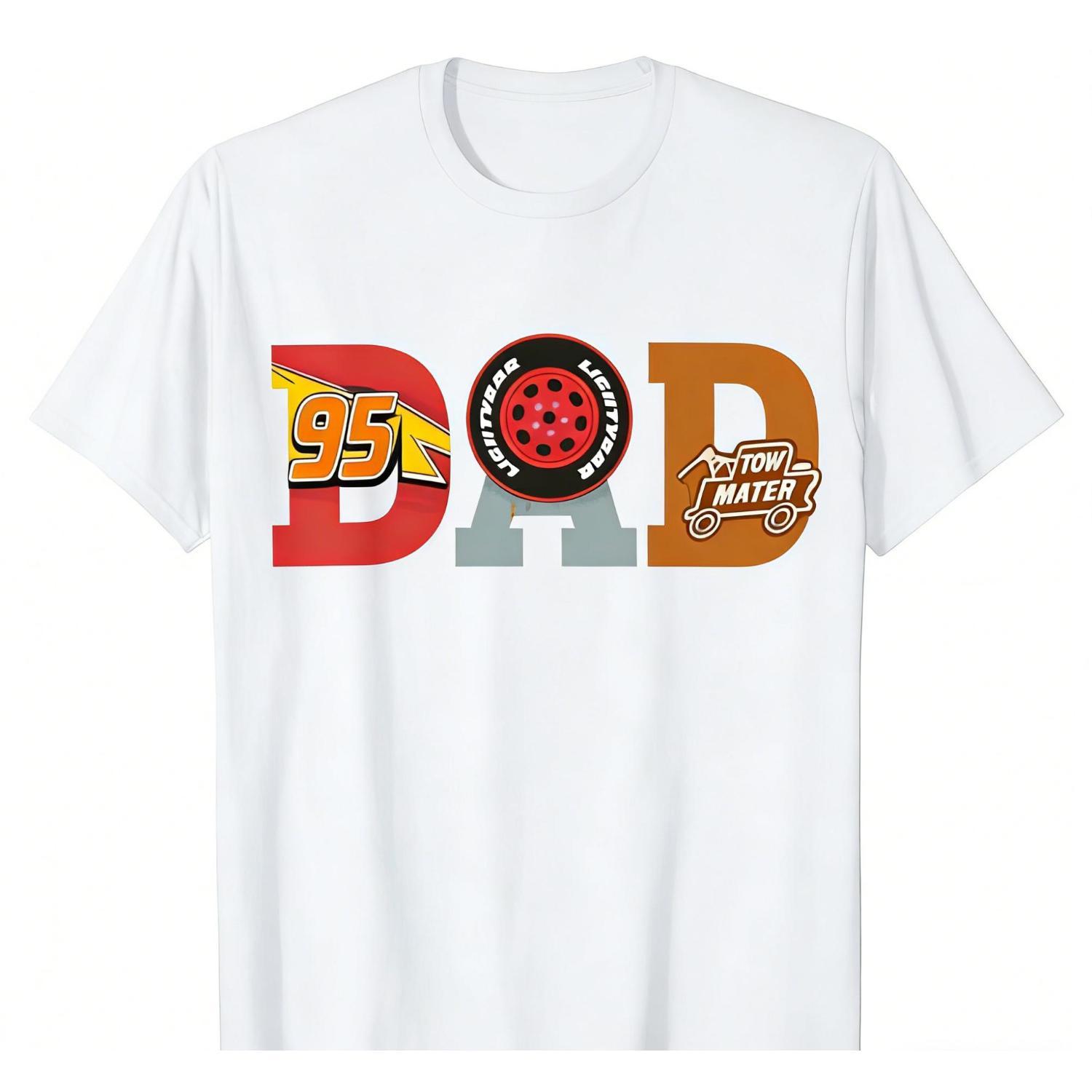 Tow Mater Mom 95 Men's Cotton Crew Neck T-Shirt with Vintage Retro Print for Casual Summer Beach Wear and Stylish Everyday Looks Menswear Top Classic Suit Soft Tropical Shortsleeve Streetwear