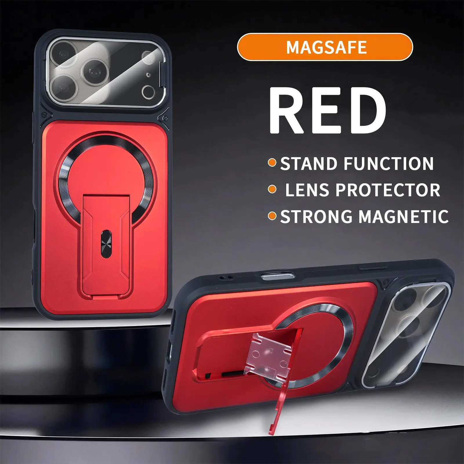 BrawRing  Multifunctional Lens Protection Case with Invisible Stand & Camera Protection for iPhone