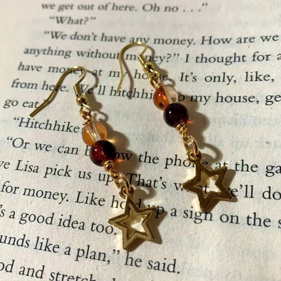 Lanna Earrings, Gold and Brown Dangle Earrings, Fall Jewelry