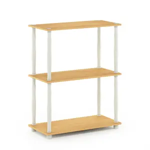 TURN-N-TUBE Storage Shelves, 3-Tier Open Frame Book Shelf, Corner Shelf, Toolless Assembly, for Organization and Storage, Living Room, Garage, Home Office,