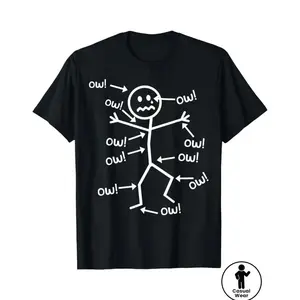 Humorous Chronic Pain Awareness T Shirt for Summer Casual Wear Round Neck Short Sleeve Machine Washable Everyday Top